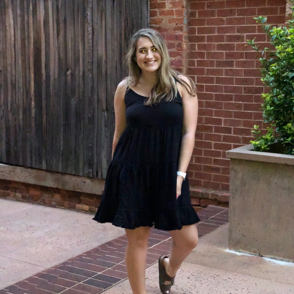 Black frilly dress!